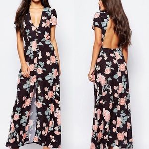 ASOS oh my love Floral print  buttoned maxi dress